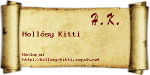 Hollósy Kitti névjegykártya